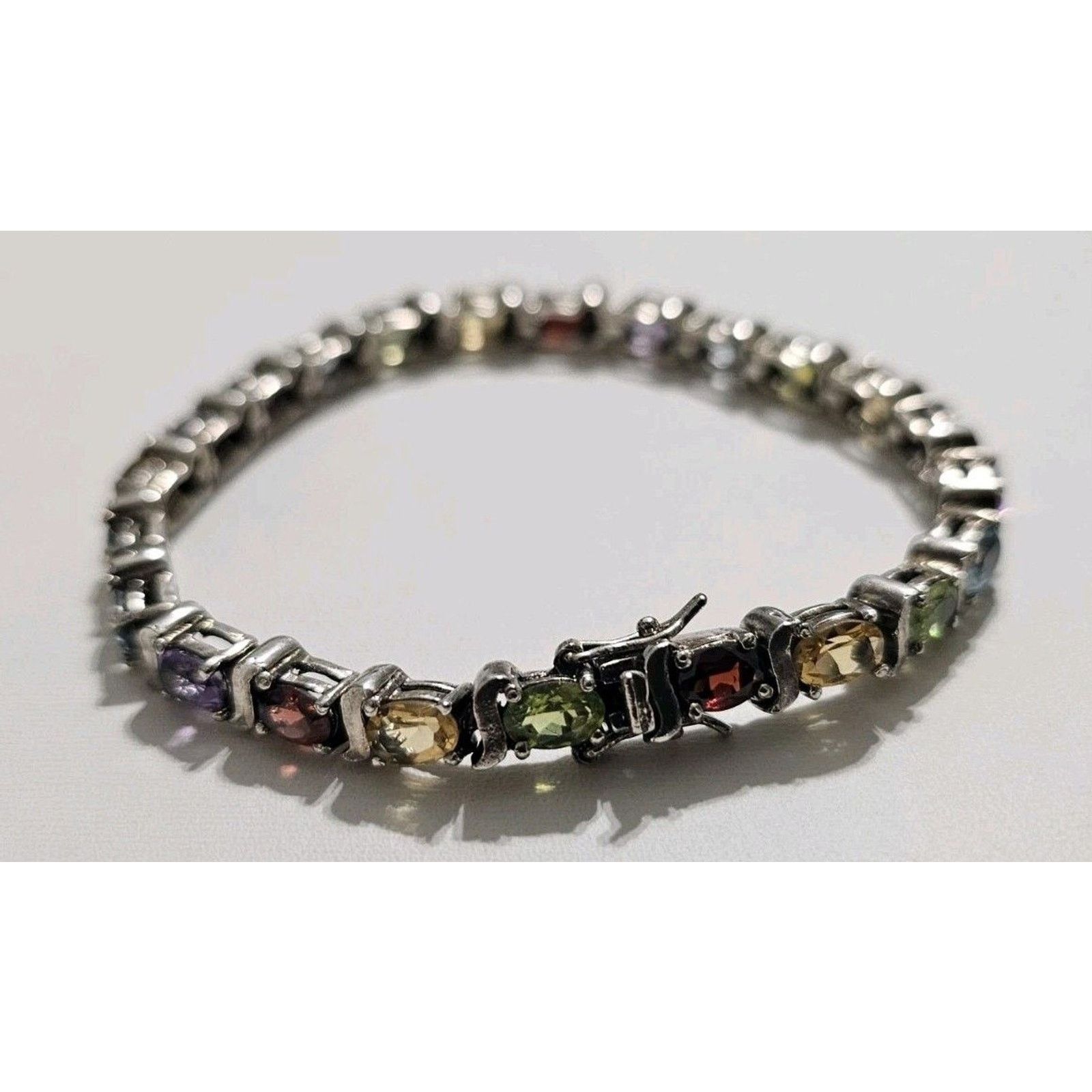 Other Multicolor Rainbow Crystal Sterling Silver Bracelet 925 Size ONE SIZE - 1 Thumbnail