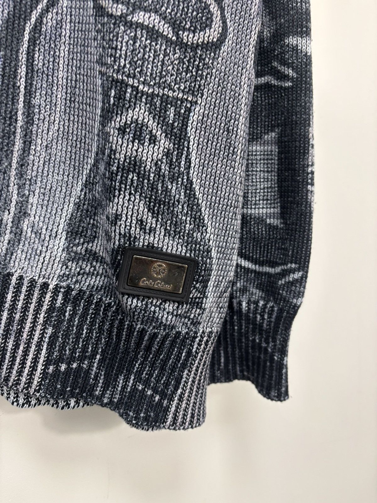 Carlo Colucci Carlo Colucci Men’s 3D Abstract Knit Gray Oversized Sweater Size US XXL / EU 58 / 5 - 5 Thumbnail