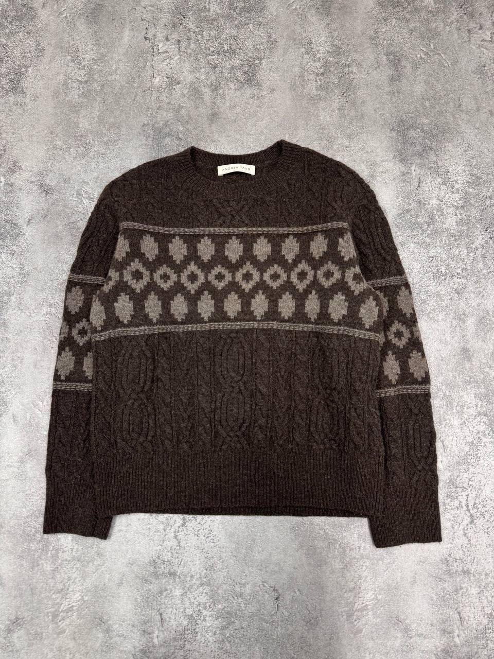 Other Andrea Tang Women Wool Knit Sweater Pattern Brown Size XS Size XS / US 0-2 / IT 36-38 - 1 Thumbnail