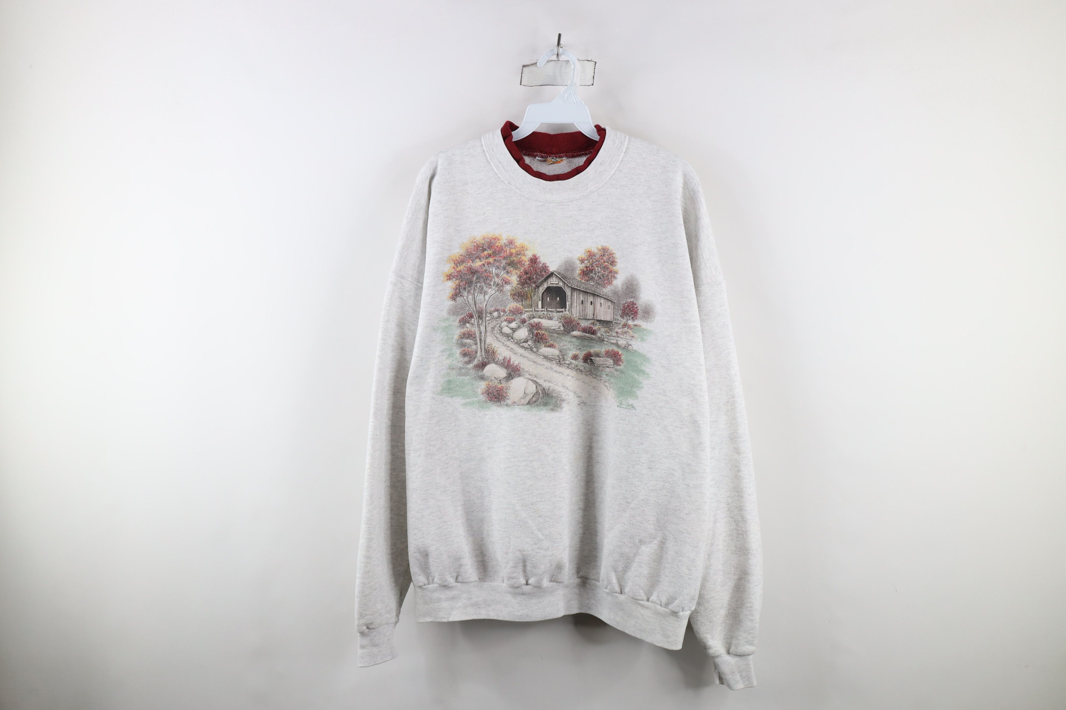 Vintage Vintage 90s Country Primitive Country Road Sweatshirt USA Size 3XL / US 20-22 - 1 Thumbnail