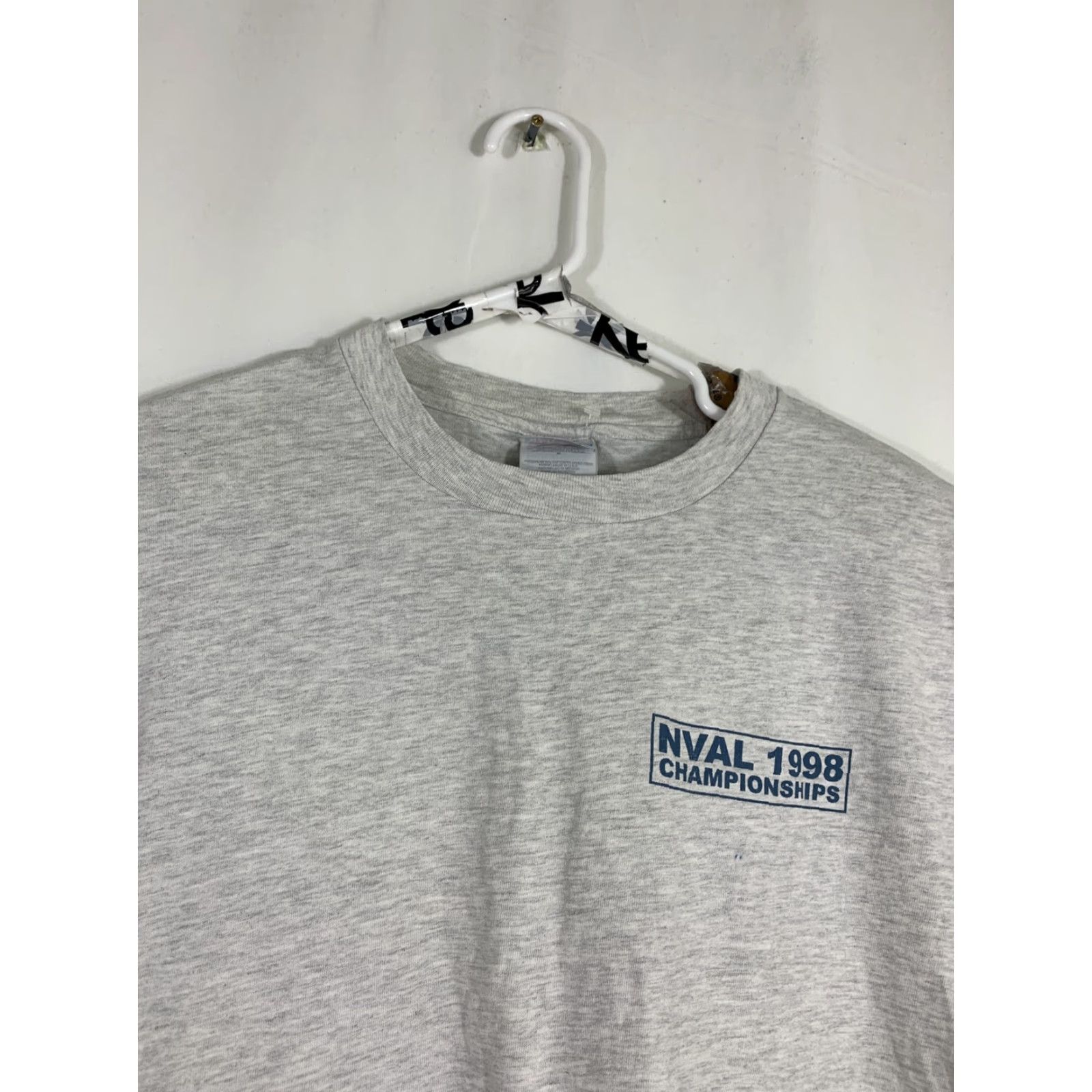 Hanes VINTAGE Hanes Beefy Medium NVAL 1998 Championship Cotton T-Shirt Shirt Unisex M White 1990s Graphic Tee Mens Womens Boys Girls Size US M / EU 48-50 / 2 - 6 Thumbnail