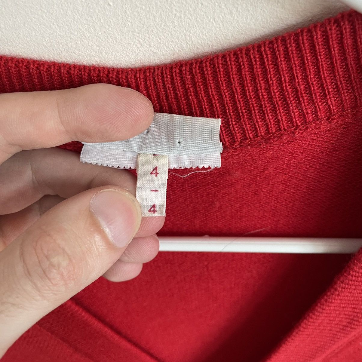 Lacoste × Vintage Lacoste 80s Red Logo Cardigan Sweater Knit Size US M / EU 48-50 / 2 - 3 Thumbnail