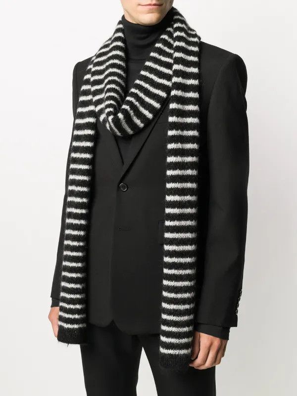 Saint Laurent Paris o1y0325 Size : OS / Scarf in Black/White Size ONE SIZE - 3 Thumbnail