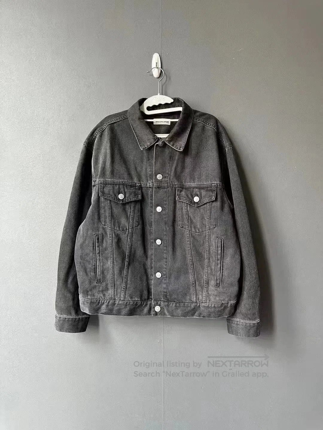 Balenciaga Balenciaga Denim Jacket with Crystal Logo. Size US M / EU 48-50 / 2 - 2 Thumbnail