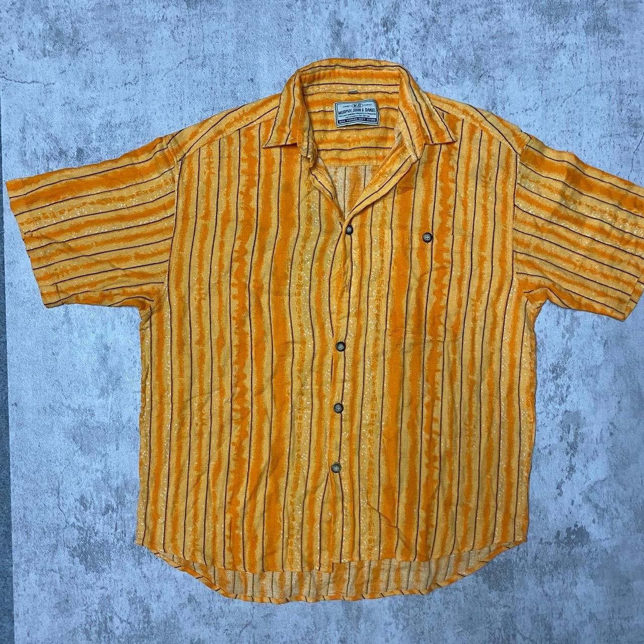 Other Yellow and orange striped button-up shirt #retro Size US XXL / EU 58 / 5 - 1 Thumbnail
