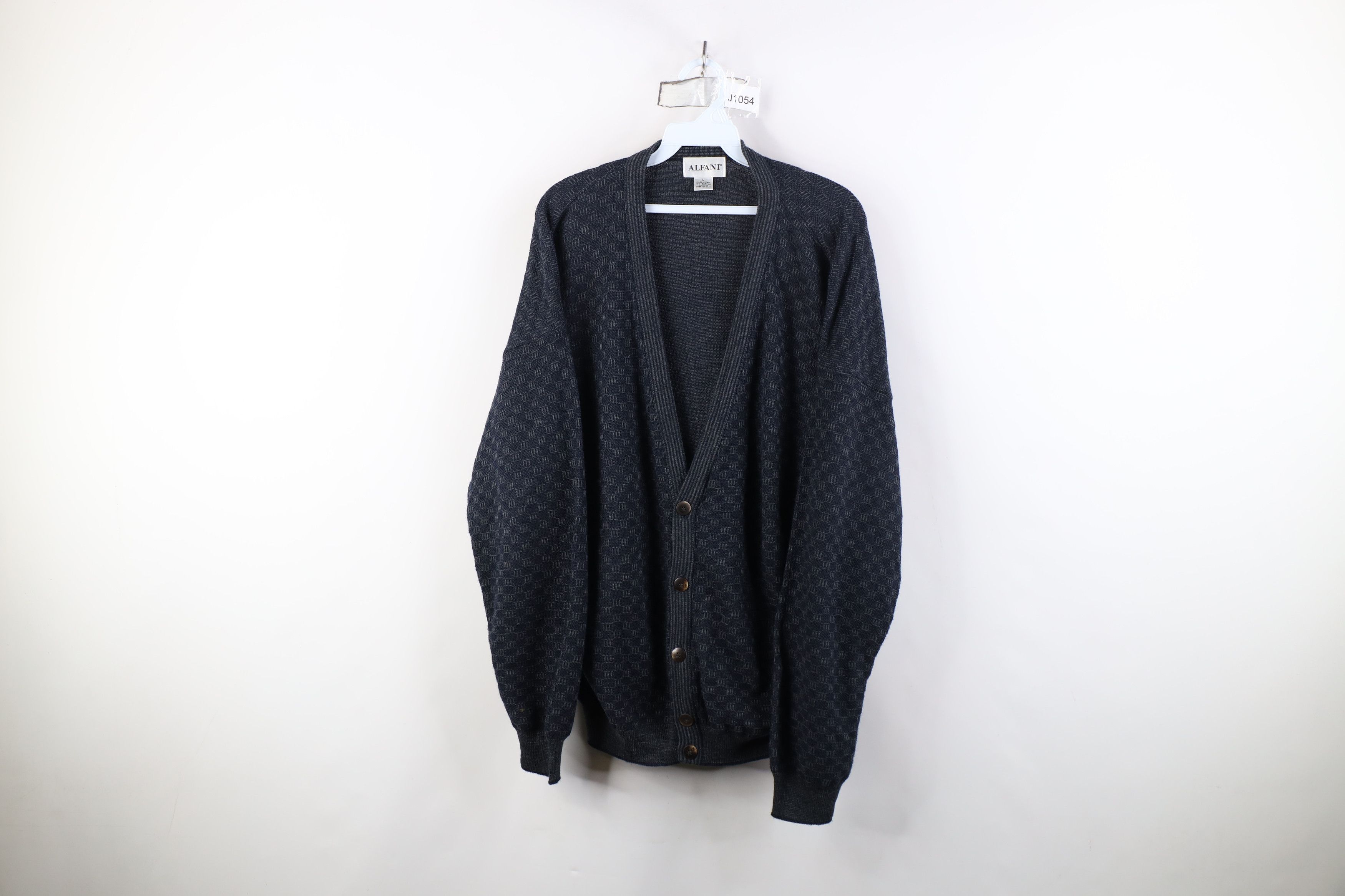 Vintage Vintage 90s Streetwear Checkered Knit Cardigan Sweater Size US L / EU 52-54 / 3 - 1 Thumbnail