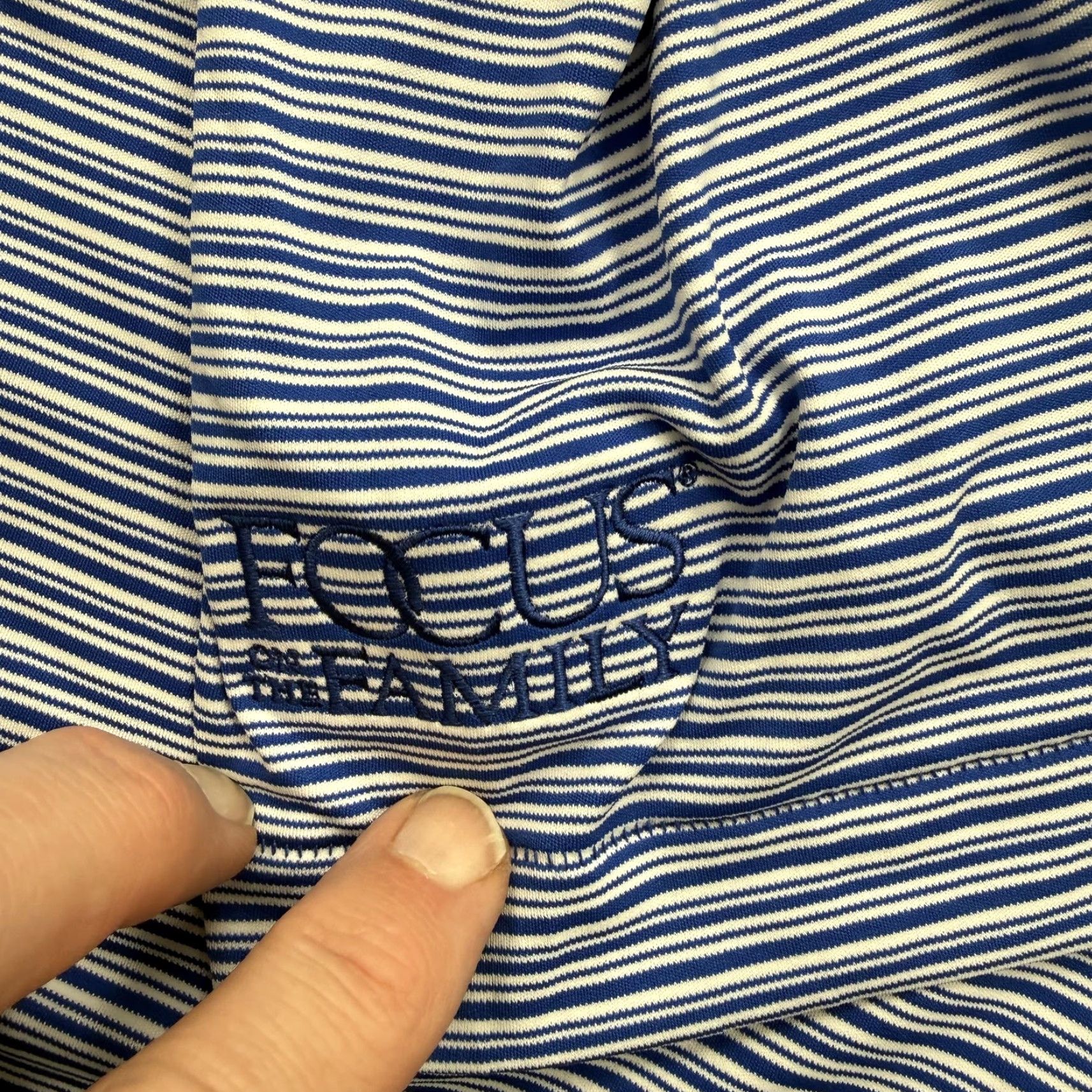 Peter Millar Peter Millar Polo Shirt Mens XL Blue Featherweight UPF 50+ Focus Family Golf Shirt Half-Tone Striped Short Sleeve Polo with Logo Embroidery Size US XL / EU 56 / 4 - 3 Thumbnail
