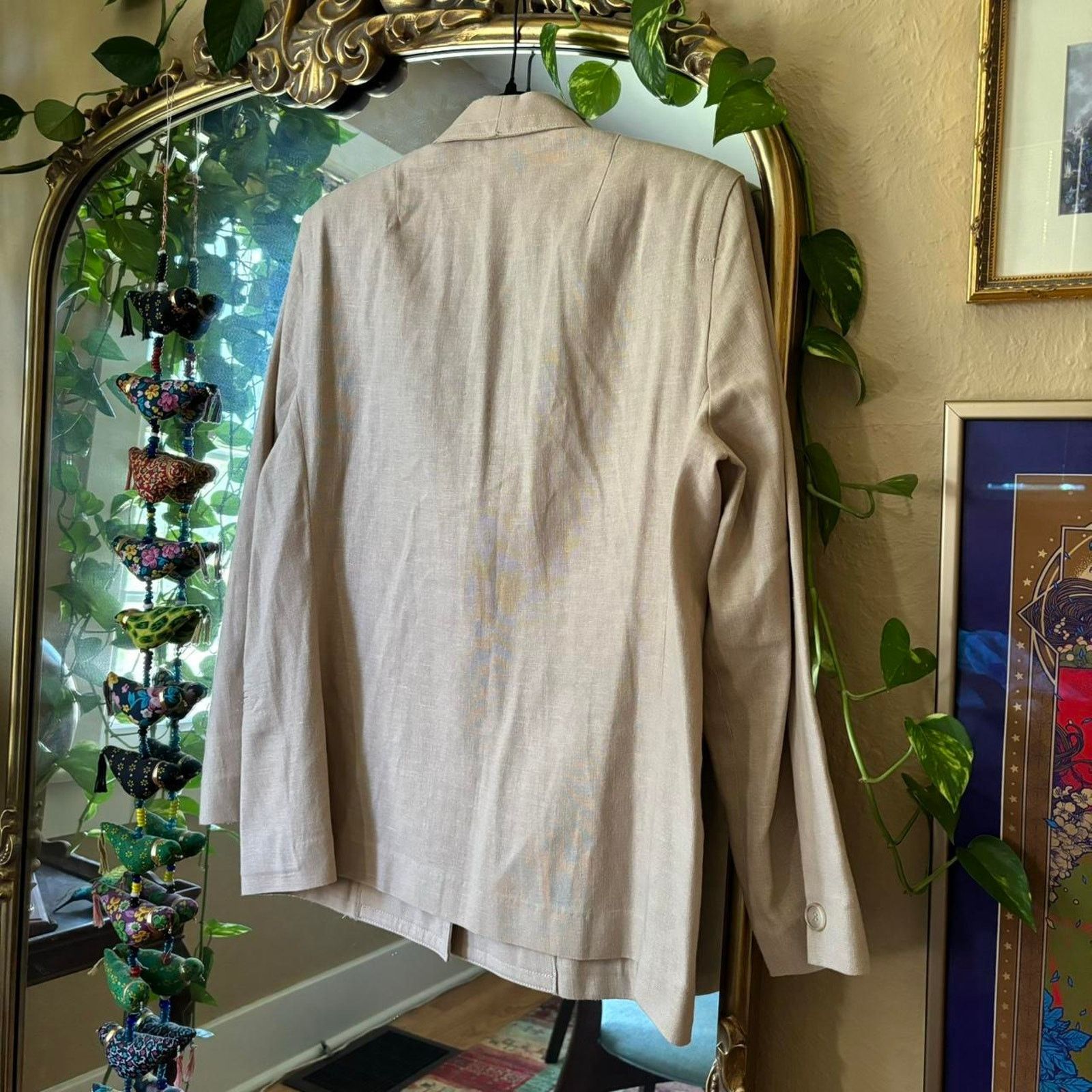Vintage Alicia Tan Linen Oversized Blazer 18 Preppy Oversized Size XXL / US 16-18 / IT 52-54 - 6 Thumbnail