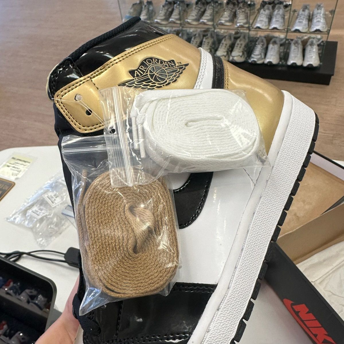 Jordan Brand × Nike Size 13 - Air Jordan 1 Retro OG NRG High Gold Toe Size US 13 / EU 46 - 8 Thumbnail