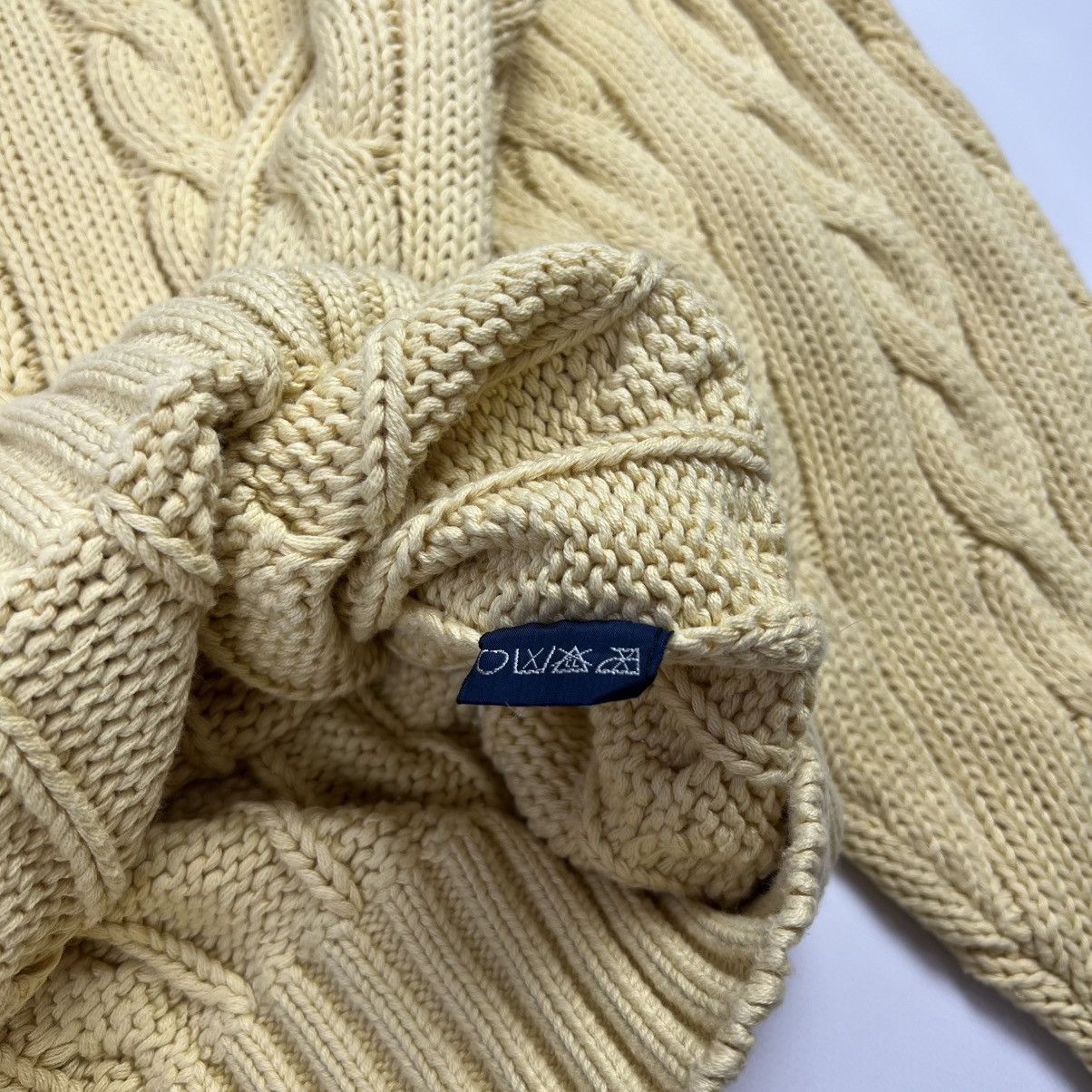 Polo Ralph Lauren × Vintage Vintage 90s Ralph Lauren cable heavy knit crew neck sweater Size US L / EU 52-54 / 3 - 5 Thumbnail