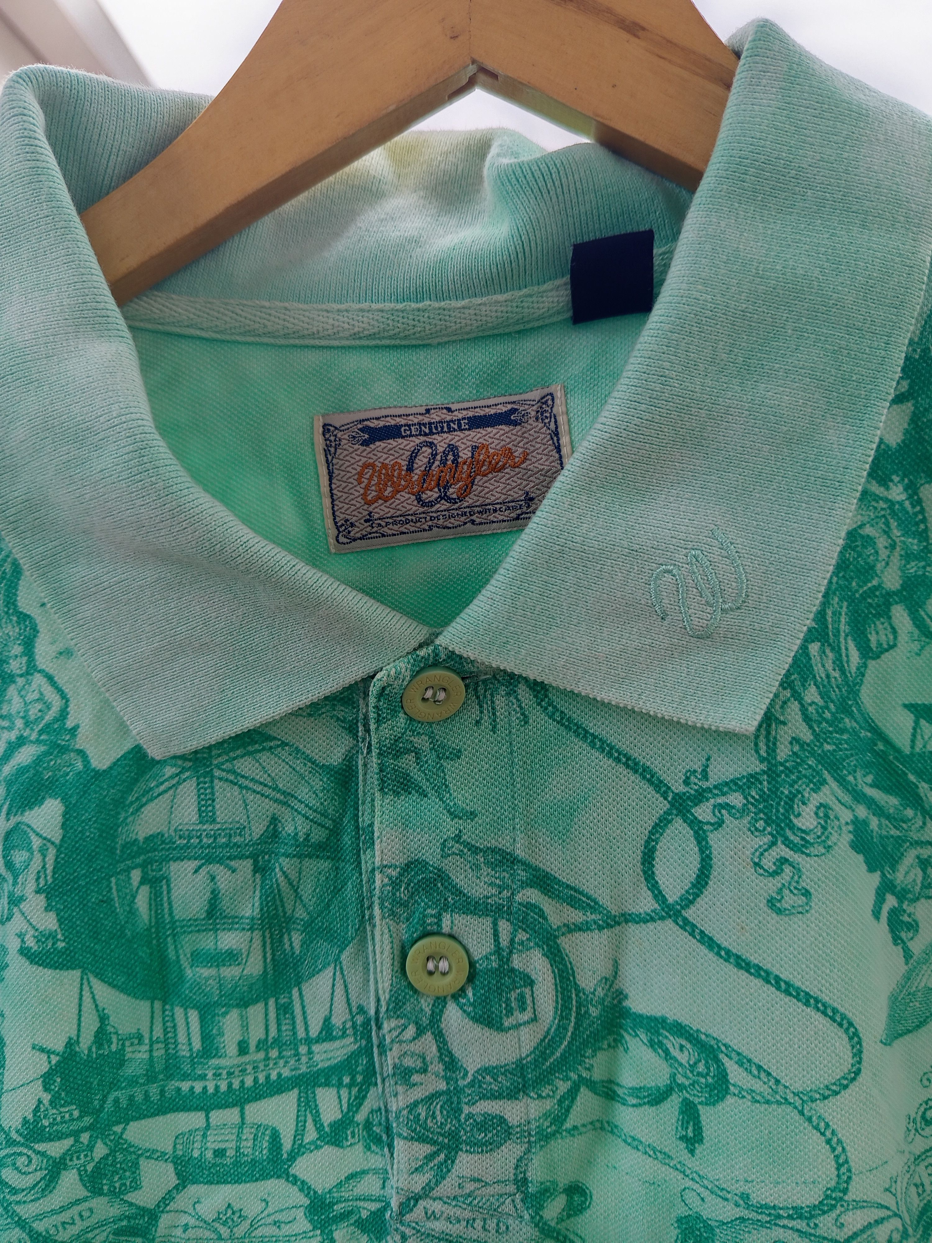 Wrangler Wrangler All Over Print Polo Shirt Size US XL / EU 56 / 4 - 11 Thumbnail
