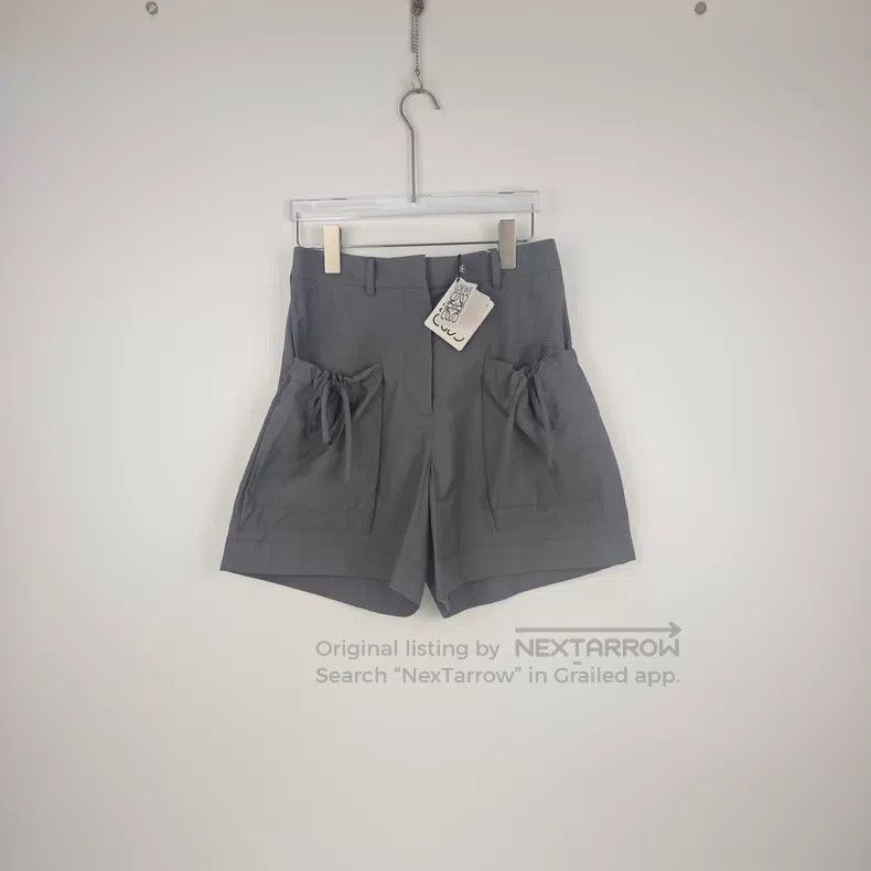 Loewe Loewe Grey Leather Edge Bow Tie Leather Tag Shorts Size 24" / US 00 / IT 34 - 3 Thumbnail