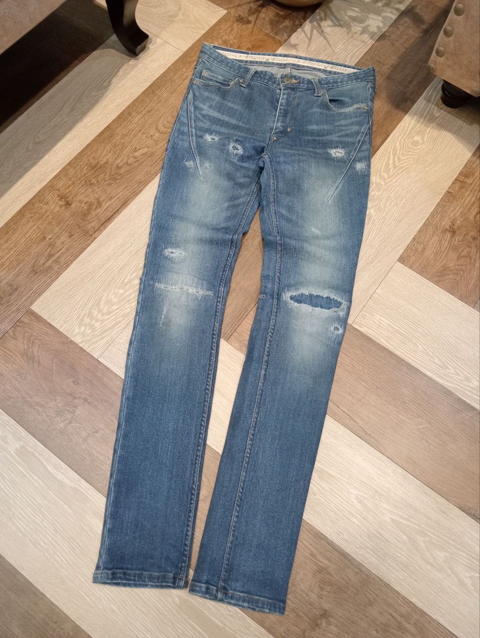 Number (N)ine NUMBER NINE x STUDIOUS BLUE DENIM STRETCH SKINNY PANTS Size US 29 - 2 Thumbnail