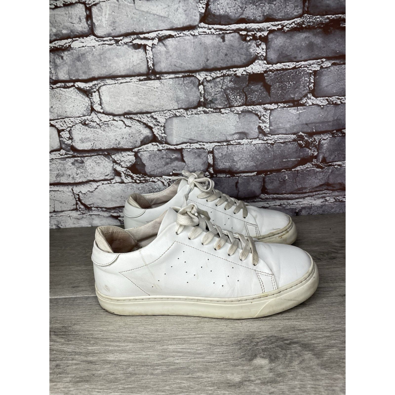 ALBA Alma Mater White Leather Lace Up Casual Sneakers Women’s Sz Size US 6.5 / IT 36.5 - 8 Thumbnail