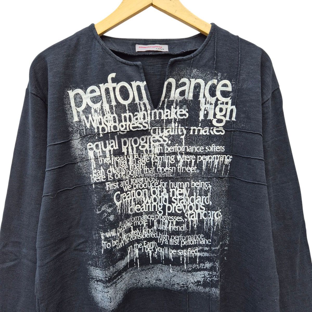 If Six Was Nine × Japanese Brand × Le Grande Bleu (L.G.B.) Dangerous warning poem longsleeve Size US L / EU 52-54 / 3 - 2 Thumbnail