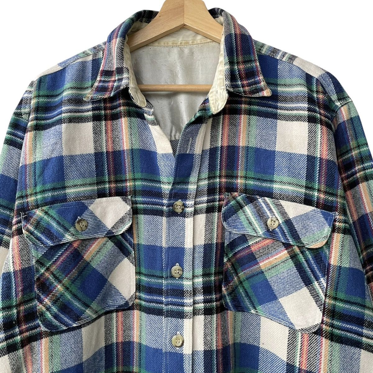Vintage Work Shirt USA Vintage 60s 70s Wide Flannel Size US L / EU 52-54 / 3 - 3 Thumbnail