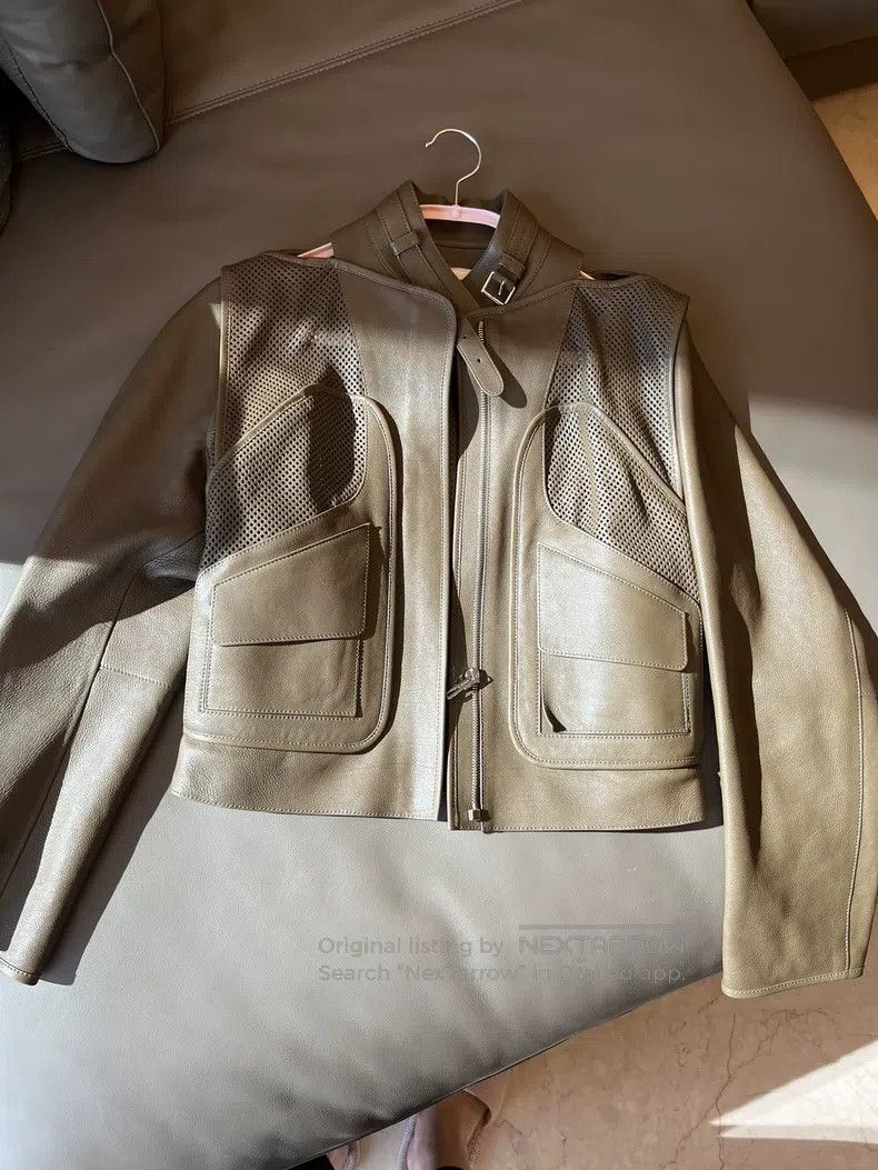 Hermes Hermes Elephant Gray Leather Jacket Size XXS / US 00 / IT 34 - 1 Thumbnail