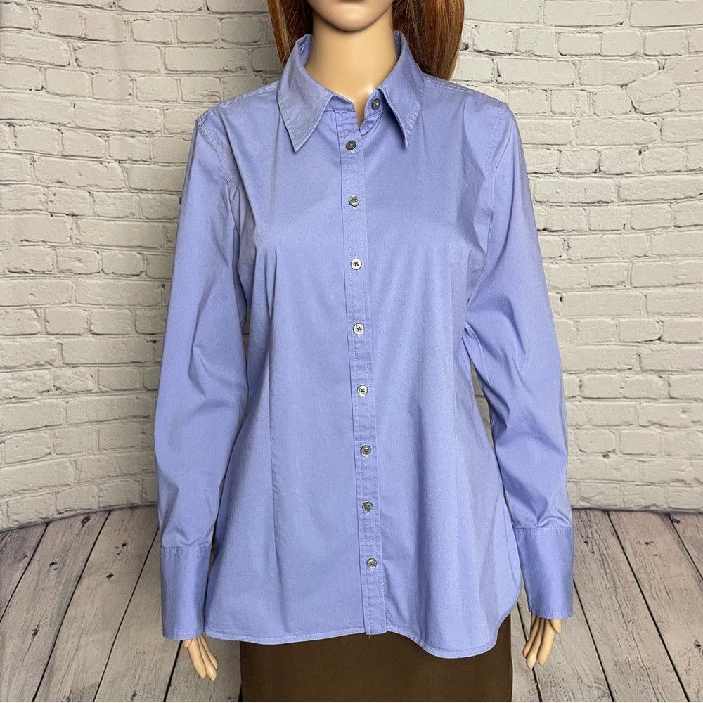 Express Express Design Studio Long Sleeve Purple Cotton Shirt Size Size L / US 10 / IT 46 - 1 Thumbnail