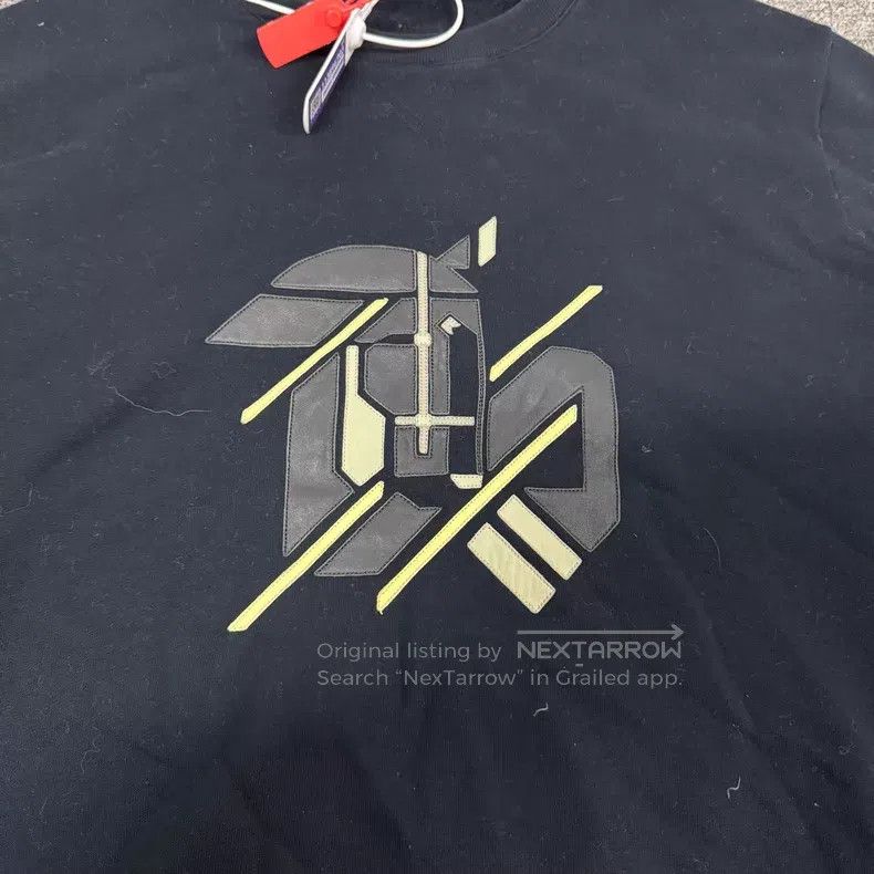 Hermes Hermes Navy Blue Leather Geometric Pattern Printed Crewnec Size L / US 10 / IT 46 - 4 Thumbnail