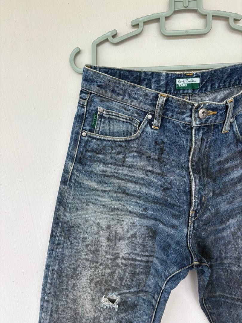 Paul Smith VTG Paul Smith Distressed Denim Pant Design Selvedge Rare Size US 30 / EU 46 - 2 Thumbnail
