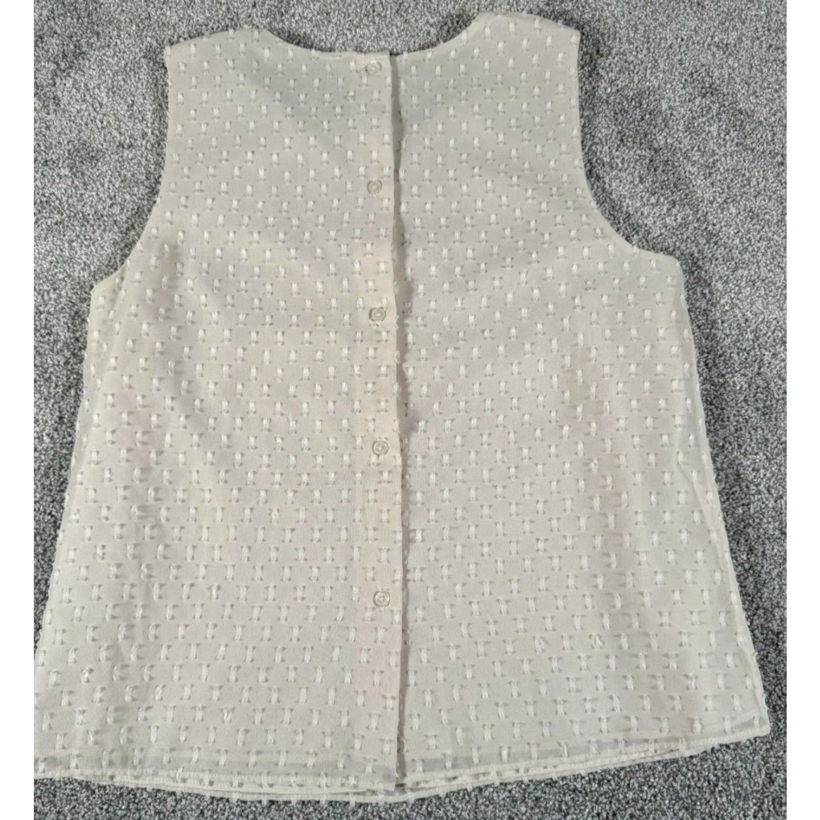 Banana Republic Banana Republic Top Womens S White Clip Dot Minimalist Office Chic Tank Size S / US 4 / IT 40 - 6 Thumbnail