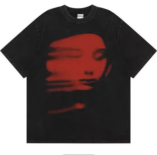 Other Gothic Red FACE Print Black T-Shirt Hipster Graphic Tees Size US S / EU 44-46 / 1 - 1 Thumbnail