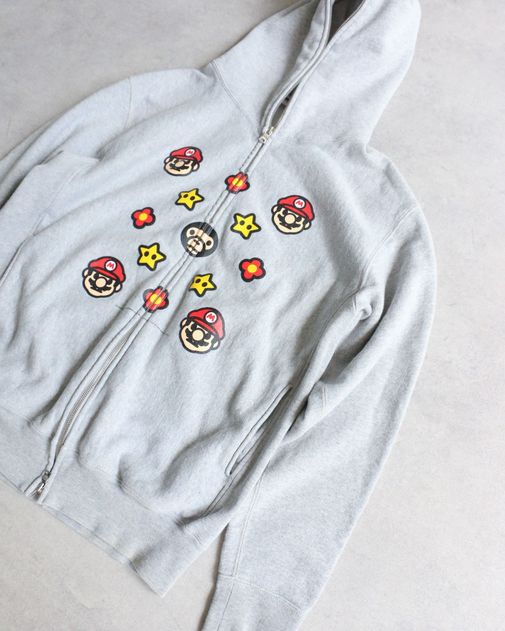 Bape BAPE Baby Milo Super Mario Zip Up Hoodie Grey Size US M / EU 48-50 / 2 - 2 Thumbnail