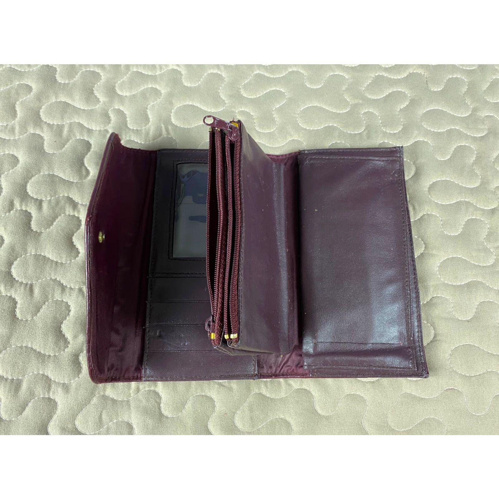 Vintage VINTAGE Mundi Brown Leather Wallet Tri Fold Clutch Womens Size ONE SIZE - 2 Thumbnail