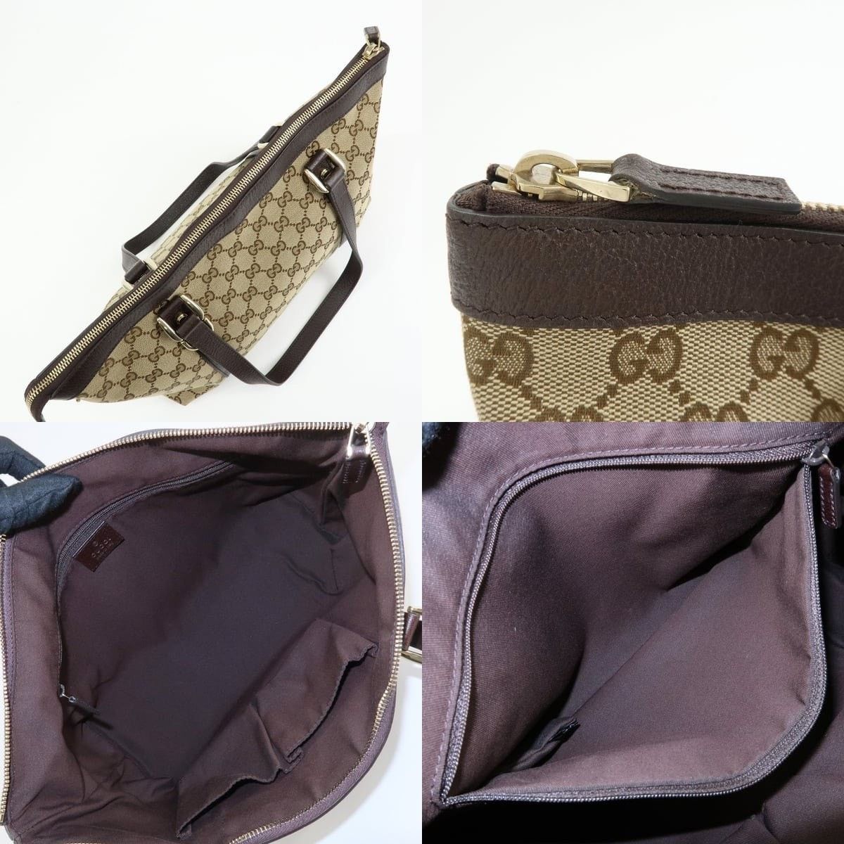 Gucci Gucci Abbey GG Canvas & Leather Tote Brown Size ONE SIZE - 7 Thumbnail