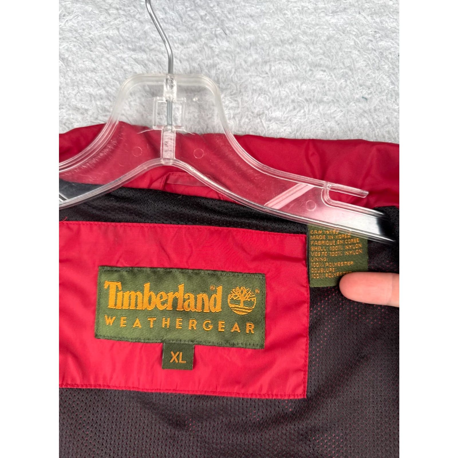 Timberland Timberland Jacket Mens Red Windbreaker Extra Large Full Zip 100% Nylon Shell Size US XL / EU 56 / 4 - 3 Thumbnail