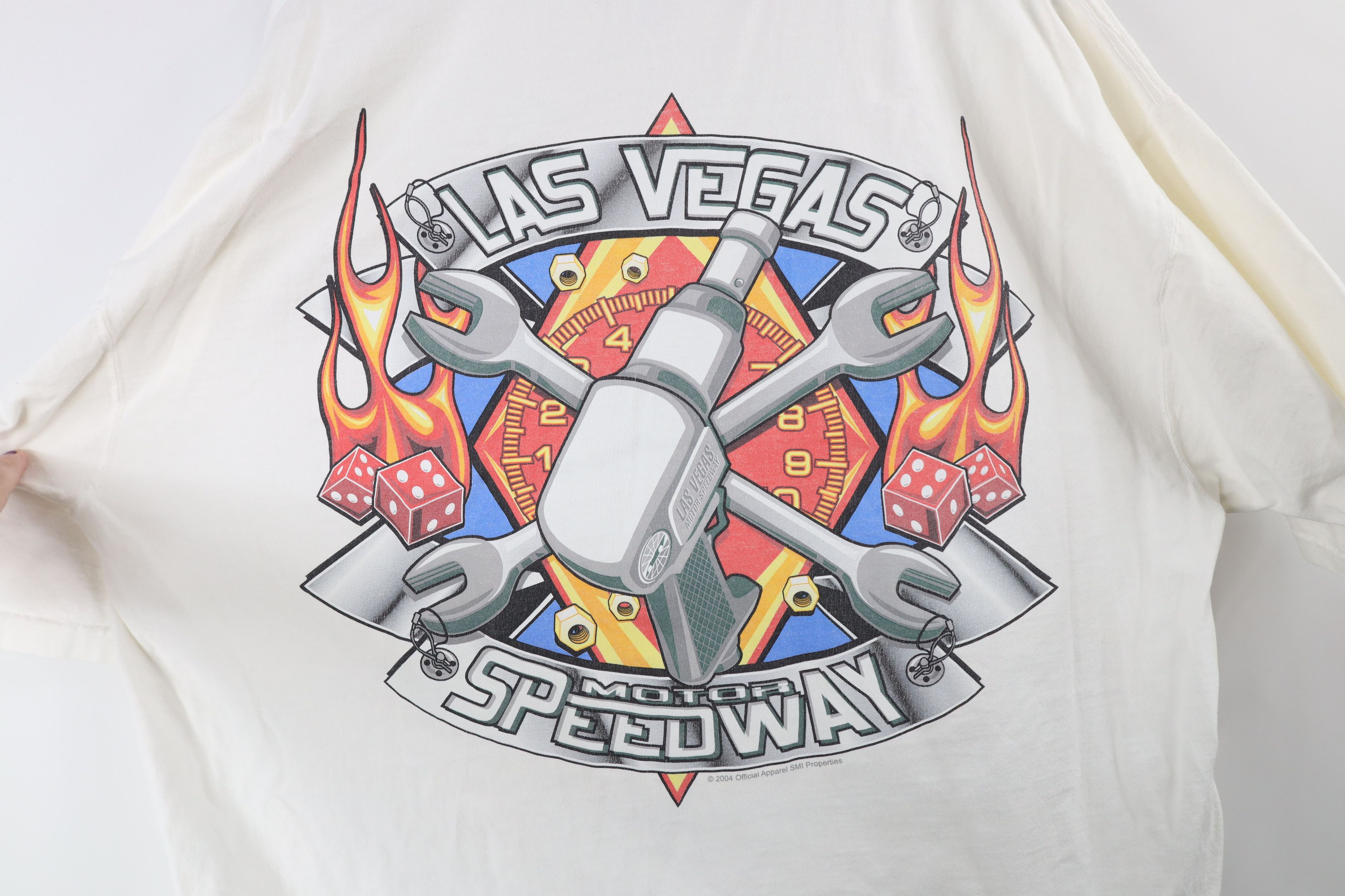 Vintage Vintage Y2K Las Vegas Motor Speedway Fire Dice T-Shirt Size US XXL / EU 58 / 5 - 7 Thumbnail