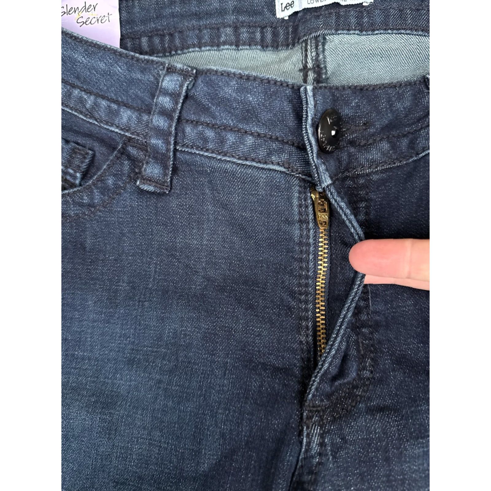 Lee Lee Jeans Womens 12S Slender Secret Bootcut Denim Blue Mid Rise 30 Inseam 32 Waist Floral Pockets Stretch Vintage No N/A Size 34" / US 12 / IT 48 - 5 Thumbnail