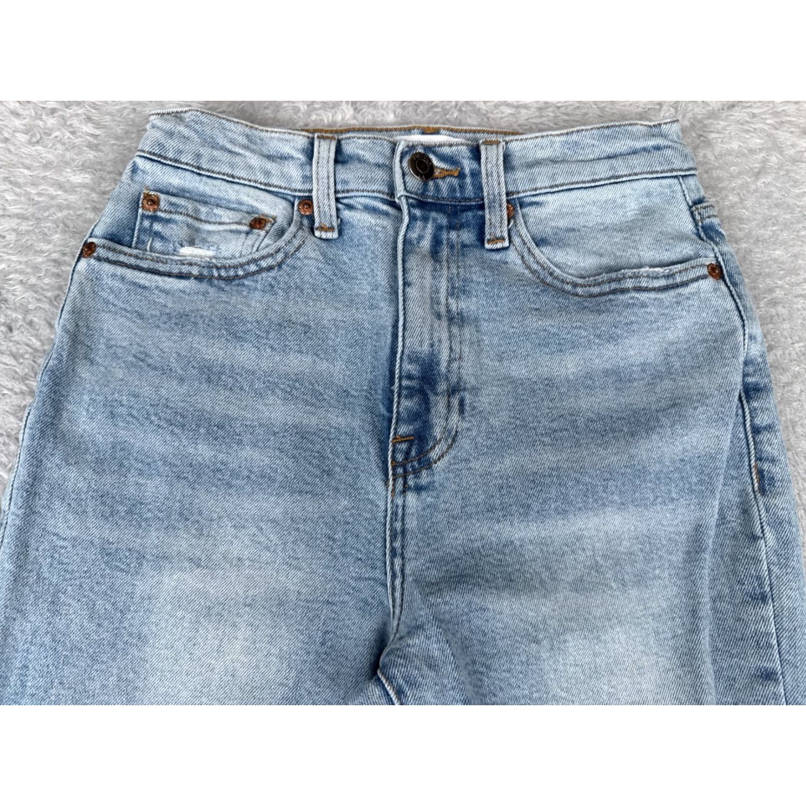Pistola Pistola Jeans Womens High Rise Flared Distressed Light Wash Denim 25x32 Blue Size 42" / US 20 - 4 Thumbnail