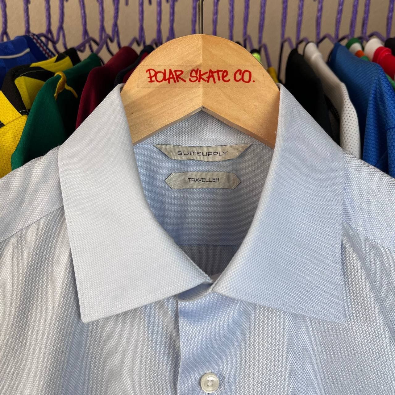 Designer × Suitsupply Suitsupply Traveller Slim Fit Button UP Shirt Size IT39/15.5 Size US L / EU 52-54 / 3 - 1 Thumbnail