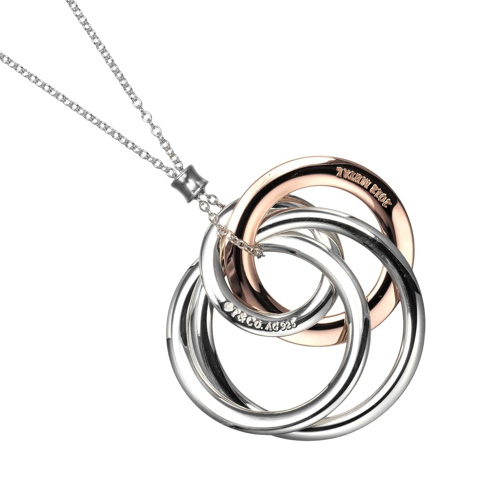 Tiffany & Co. Tiffany & Co. Tiffany 1837 Interlocking 4 Circle Silver 925 Rubedo Metal Necklace Metal Necklace Size ONE SIZE - 1 Thumbnail