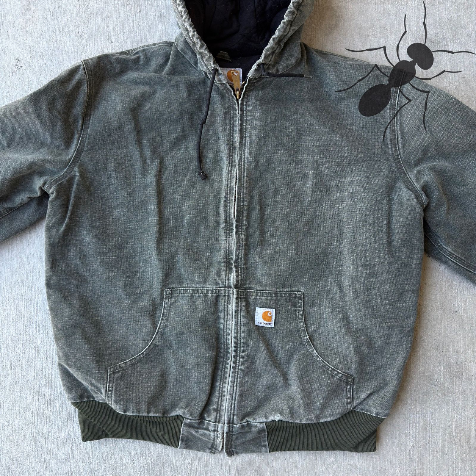 Carhartt × Vintage Carhartt WOMENS WJ130 MOS green hooded work wear jacket Size US XL / EU 56 / 4 - 3 Thumbnail