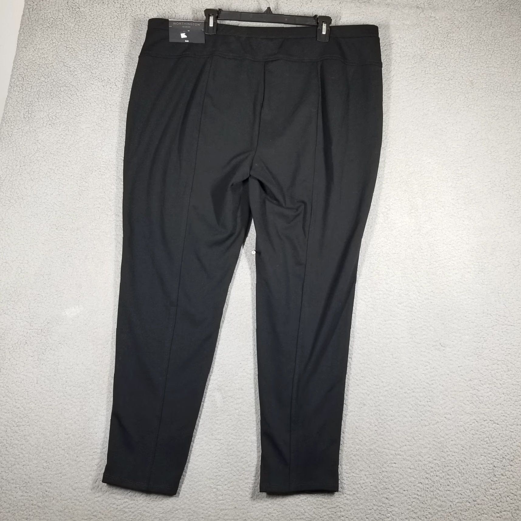 Worthington Worthington Woman Pants Womens 2X Black Faux Leather Ponte Leggings Pull On Plus Size 40" / US 18 - 2 Thumbnail
