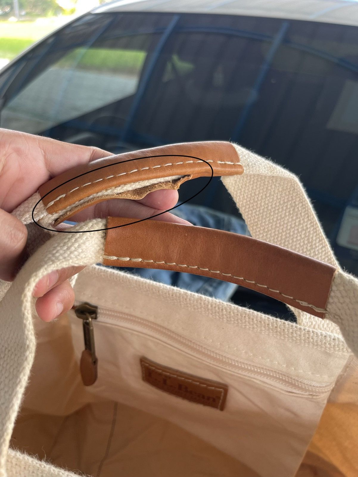 L.L. Bean Vintage L.L.Bean Canvas Leather Tote Bag Size ONE SIZE - 15 Thumbnail