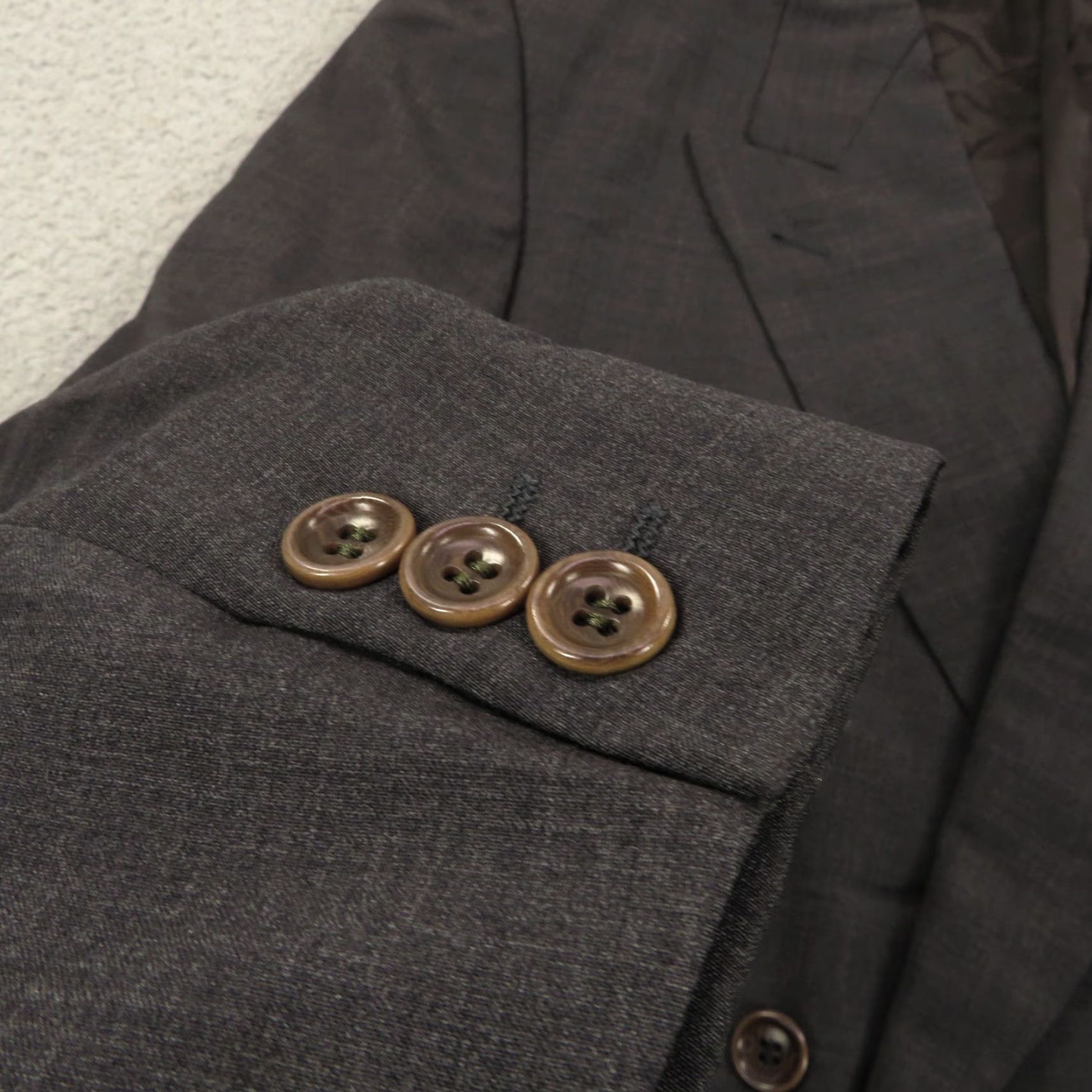 Hugo Boss VINTAGE Hugo Boss Blazer 44L Charcoal Six Button Double Breasted Coat Men Wool Solid Notch Lapel Regular Jacket Regular Mens Size 44R - 6 Thumbnail
