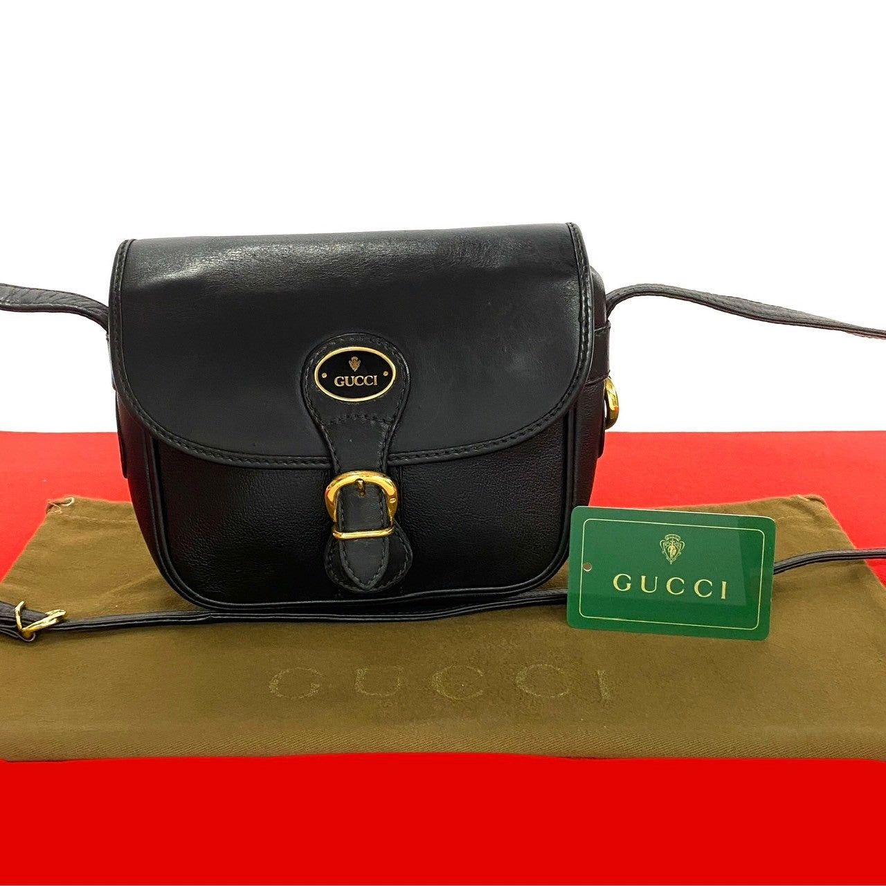 Gucci Shoulder Bag Black Leather