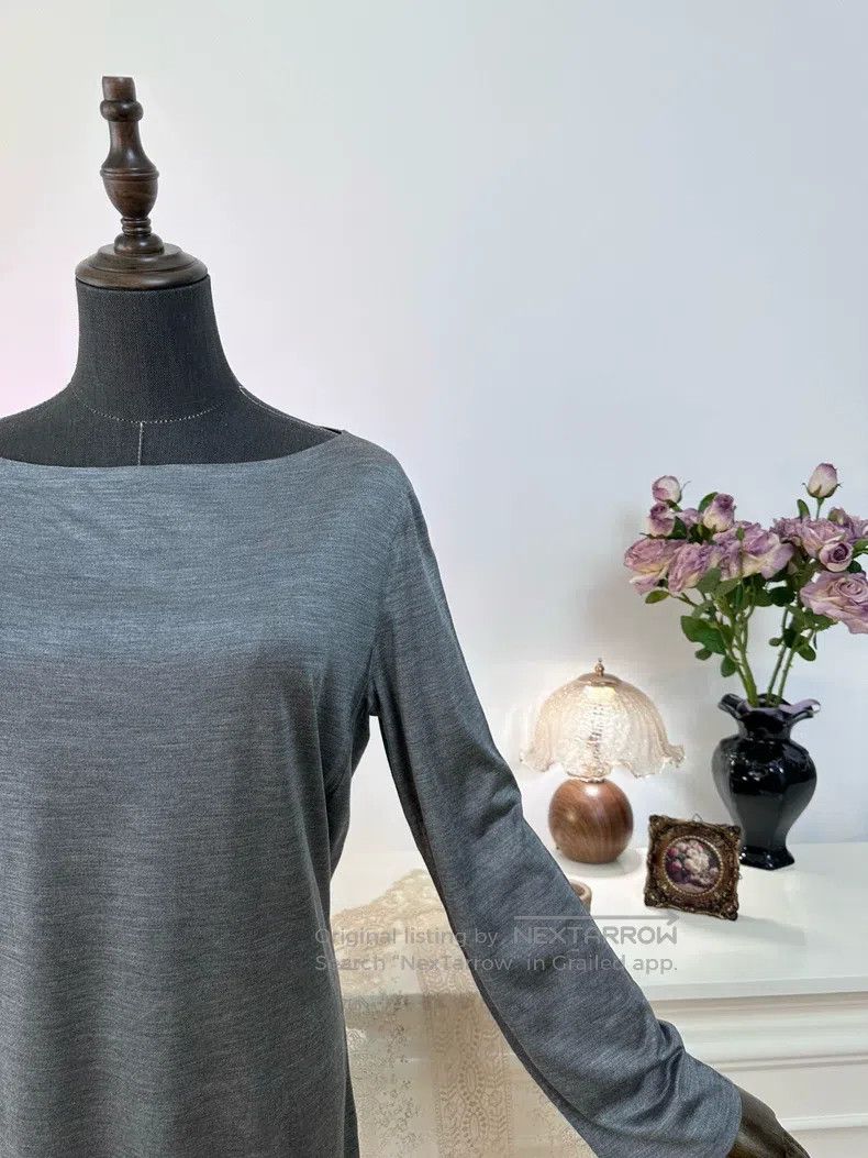 Hermes Hermes Elegant and Intellectual Silk Long Sleeve Top, Silv Size M / US 6-8 / IT 42-44 - 3 Thumbnail