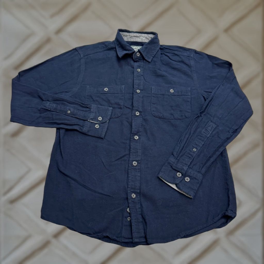 Eddie Bauer Eddie Bauer Button-Up Flannel Shirt Mens Small Navy Blue Cotton Heavyweight Casual Outdoor Classic Size US S / EU 44-46 / 1 - 1 Thumbnail