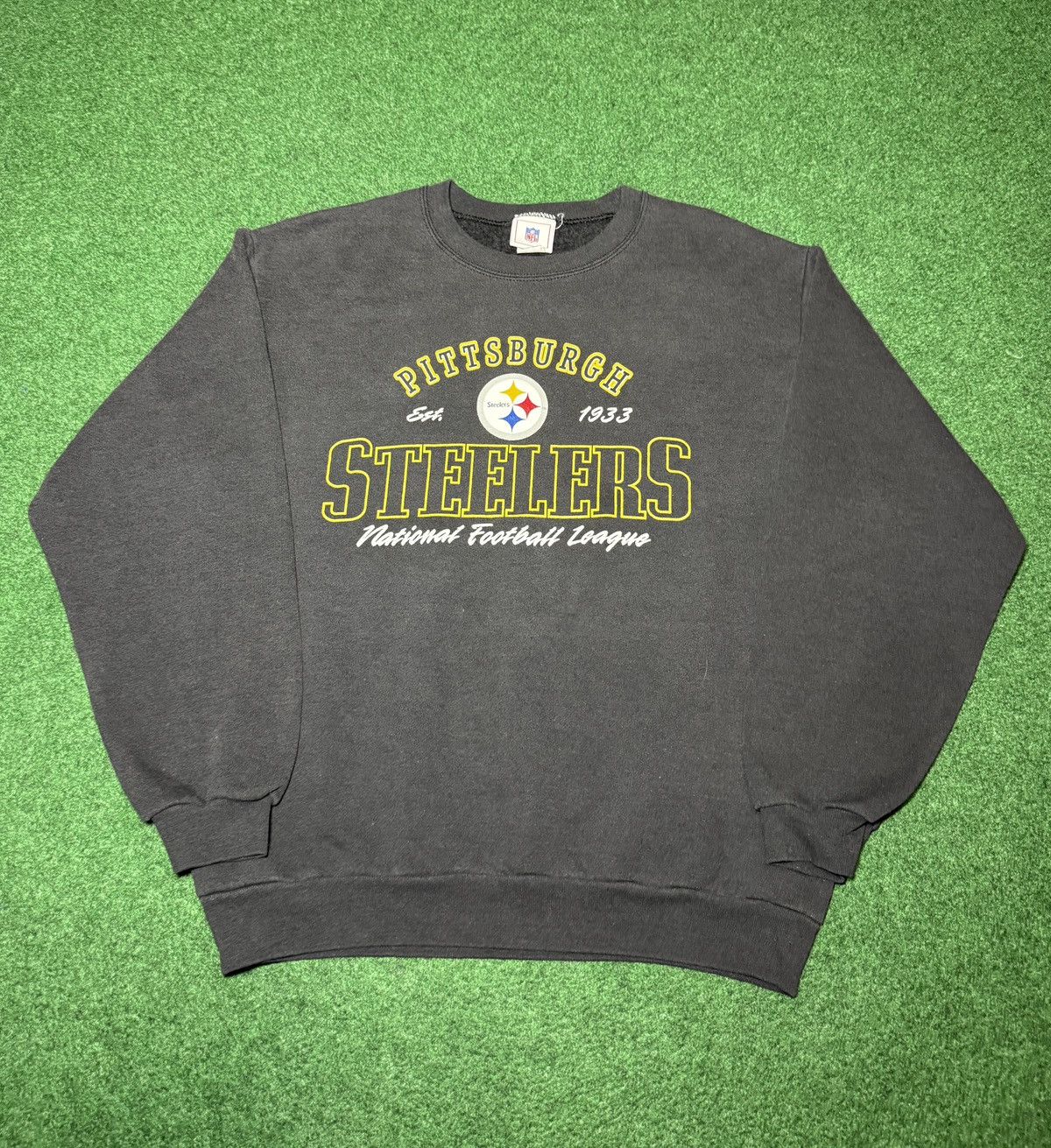 NFL Vintage Y2K Pittsburgh Steelers Faded Black NFL Sweatshirt Size US M / EU 48-50 / 2 - 1 Thumbnail