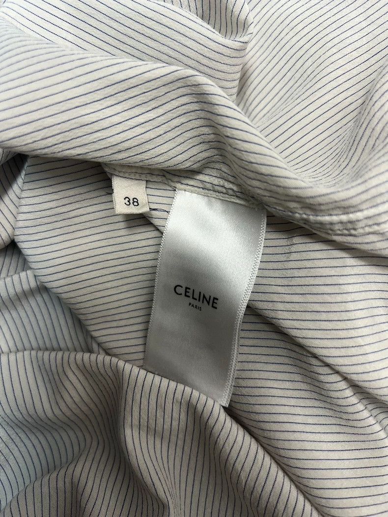 Celine Celine size 38 Striped Bow Tie Mulberry Silk Shirt for Spr Size US M / EU 48-50 / 2 - 5 Thumbnail