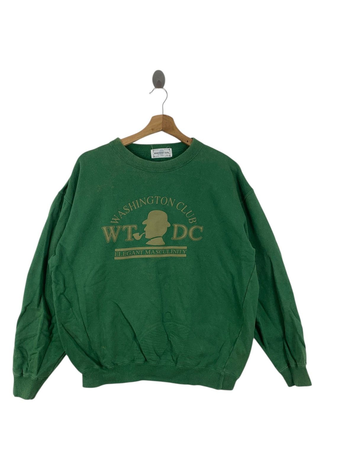 Vintage Vintage WASHINGTON CLUB Sherlock Holmes Logo Sweatshirt Size L / US 10 / IT 46 - 4 Thumbnail