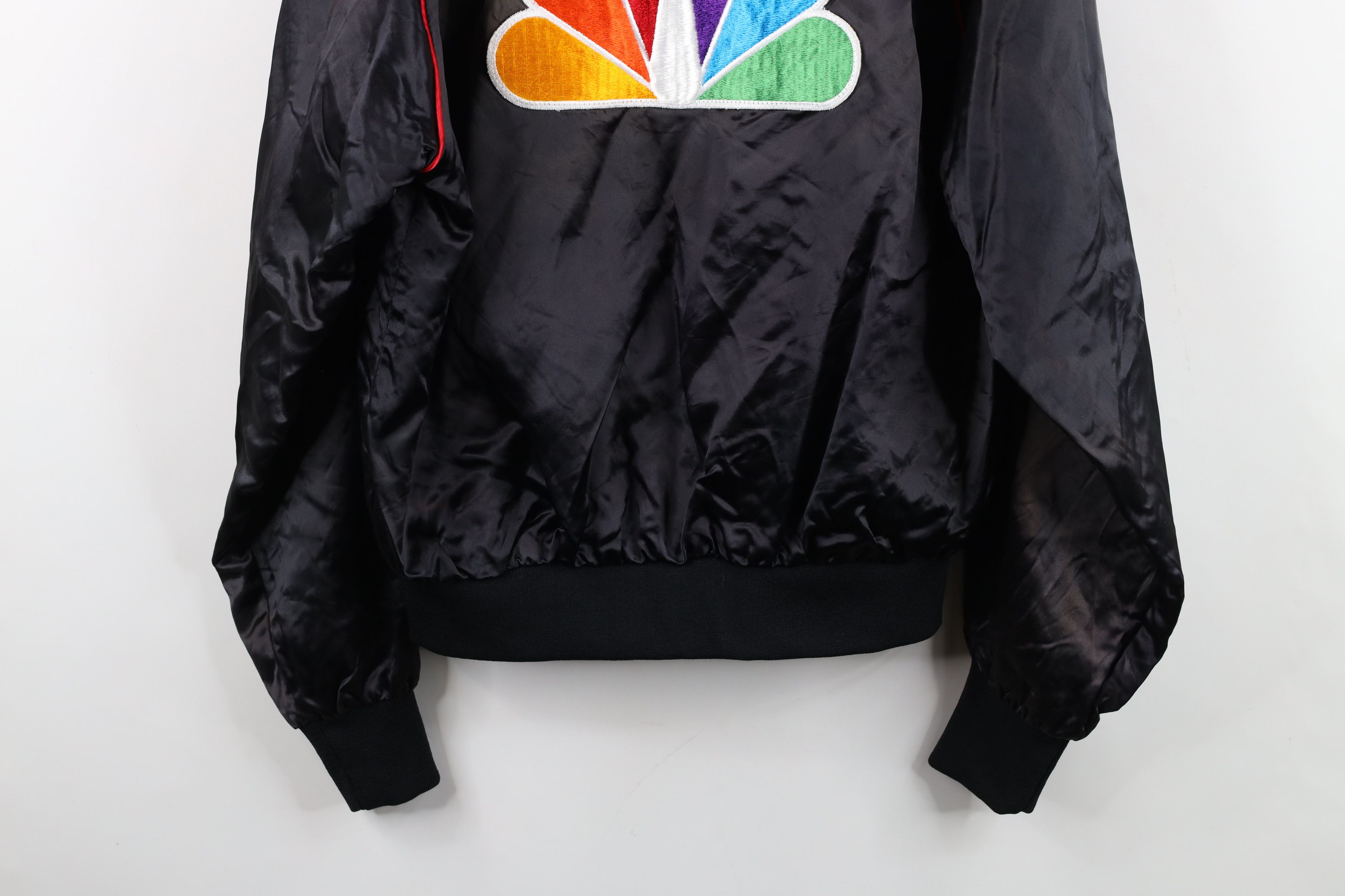 Vintage Vintage 70s 80s NBC Peacock TV Satin Bomber Jacket Black USA Size US L / EU 52-54 / 3 - 16 Thumbnail