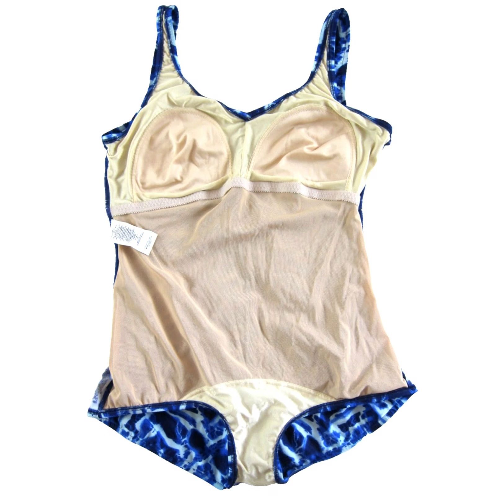 Speedo VINTAGE Speedo Tie Womens 18 Blue Dye Abstract Slimming One Piece Swimsuit Woman Size ONE SIZE - 3 Thumbnail