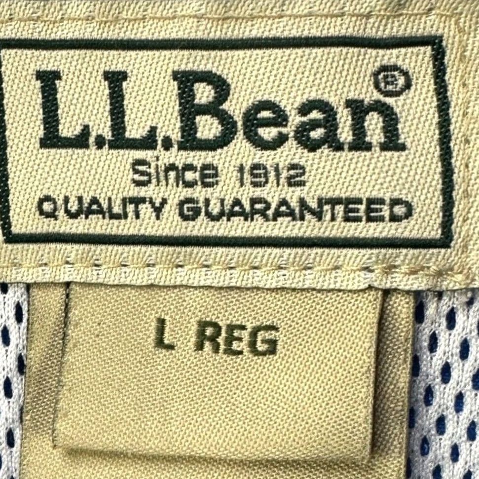 Vintage L.L. Bean Shirt Mens L Blue Nylon Fishing Button Down Vented Flap Pockets Size US L / EU 52-54 / 3 - 4 Thumbnail
