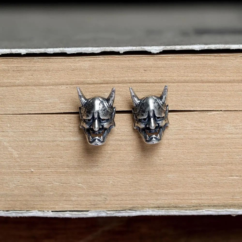 Jewelry Tiny Skull Devil Stud Earrings 925 Sterling Ear Charms Gift Size ONE SIZE - 4 Thumbnail