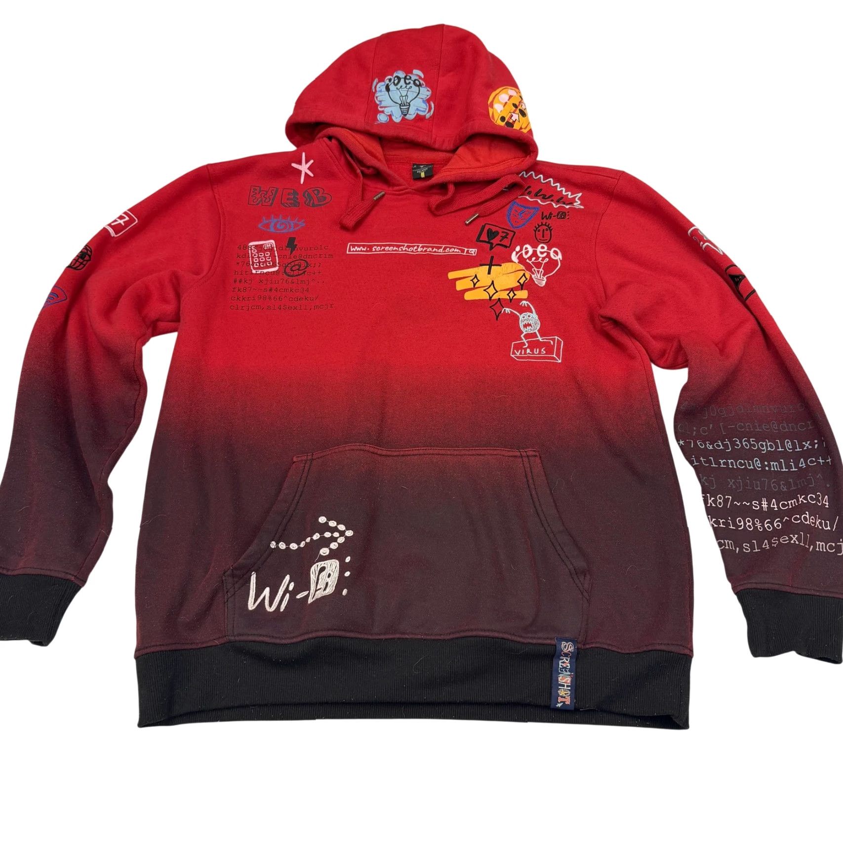 Vintage Screenshot Hoodie Mens 2XL Red Black Gradient Wi-Fi Web Graphic Fleece Nerd Size US XXL / EU 58 / 5 - 2 Thumbnail